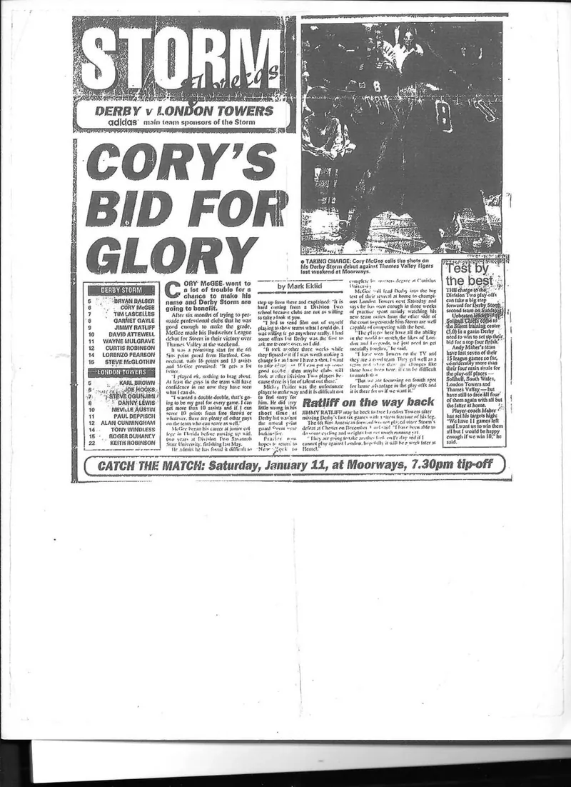Press coverage: Cory's bid for glory